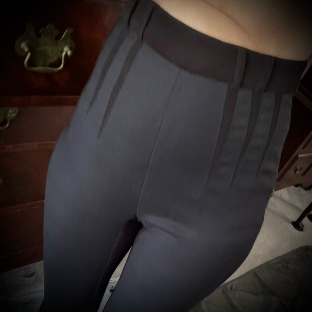 Balenciaga Paris high waisted leggings zippers wool stretch pant 40 (4-6)